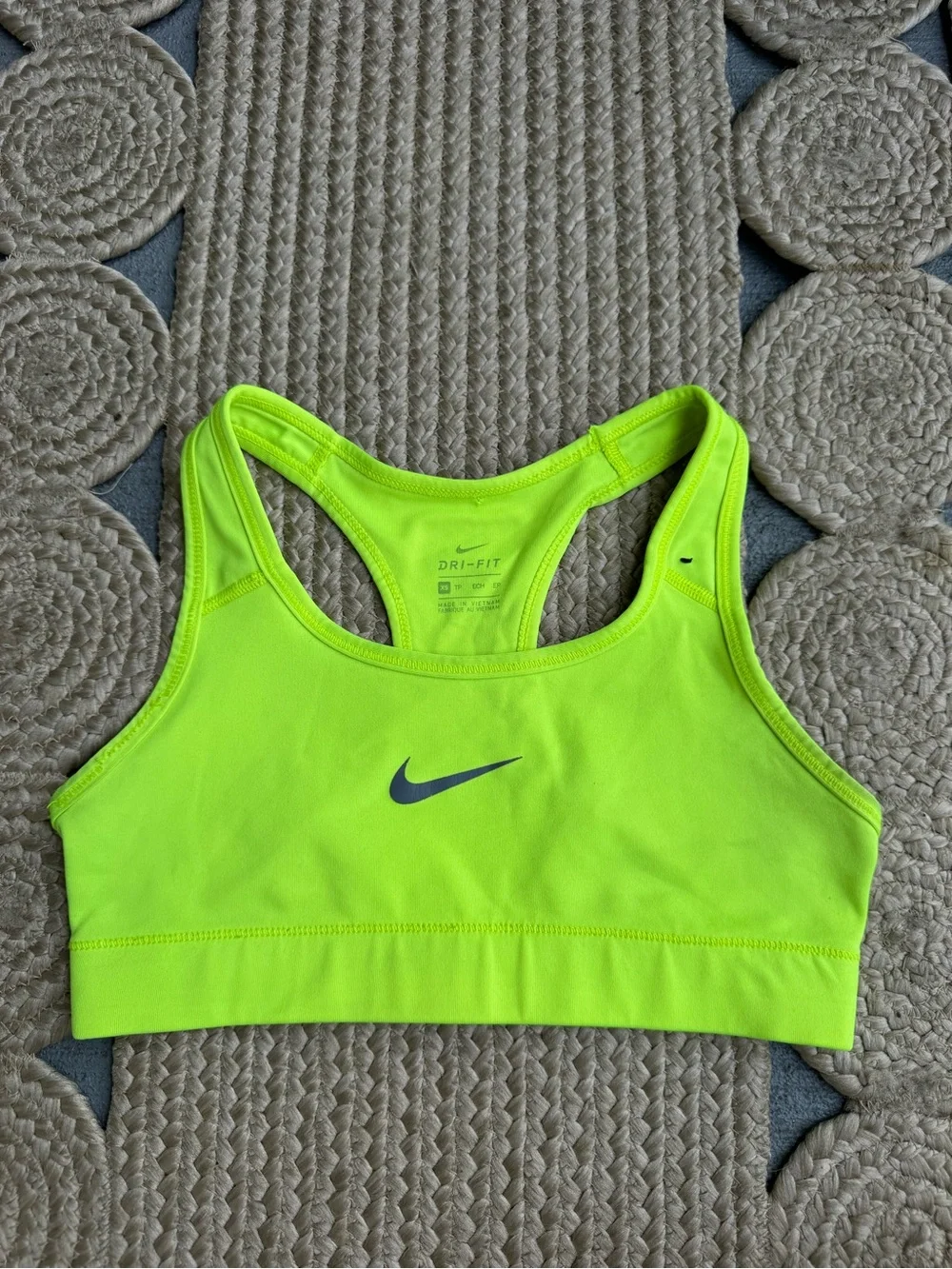 Nike Neon Yellow Green Dri-FIT Athletic Sports Bra Size XS
